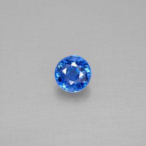 0.66 ct Blue Kyanite Gemstone, Kyanite Gem in Round Facet Shape for Sale.