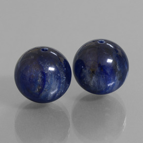 31.57 ctw Blue Kyanite Stones, Natural Kyanite in Drilled Sphere Shape for Sale