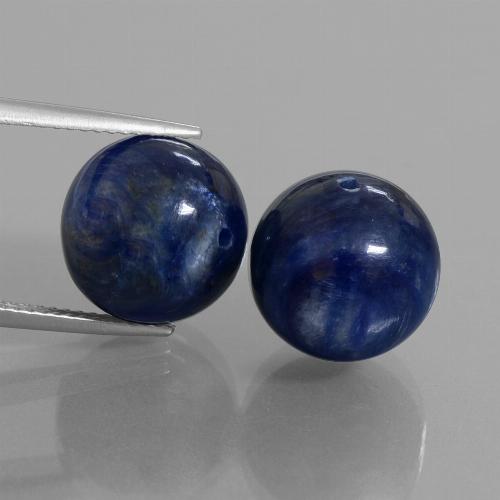 Deep Blue Kyanite Gem - 14.7ct Drilled Sphere (ID: 447303)