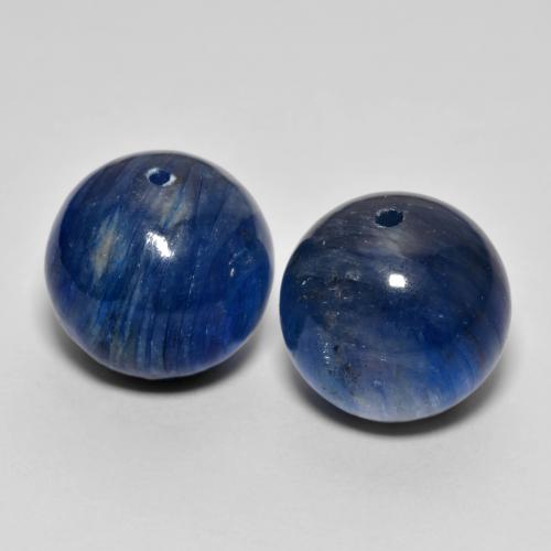 Deep Blue Kyanite Gem - 15.1ct Drilled Sphere (ID: 447307)