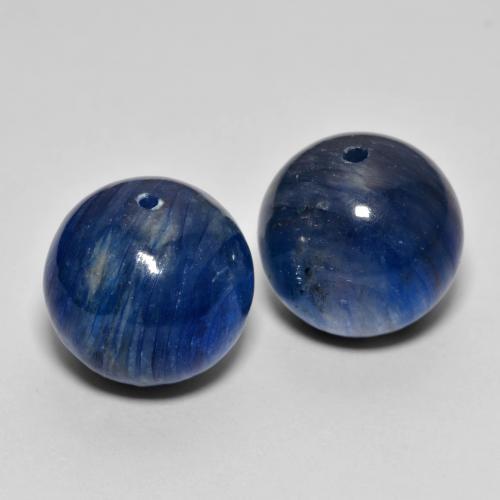 30.19 ctw Blue Kyanite Stones, Natural Kyanite in Drilled Sphere Shape for Sale