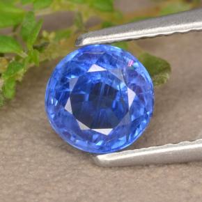 0.91 ct Blue Kyanite Gemstone, Kyanite Gem in Round Facet Shape for Sale.