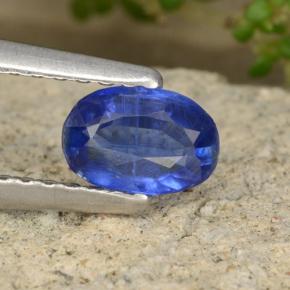 0.57 ct Blue Kyanite Gemstone, Kyanite Gem in Oval Facet Shape for Sale.