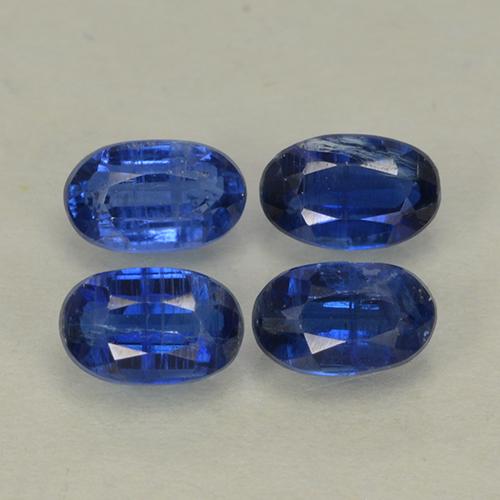 4pc 5 x 3.1mm Oval Kyanite Lot - 1.44ct total Weight / avg. 0.36ct each, Color: Dark Blue, Mohs Hardness 6 - 7, Photo A