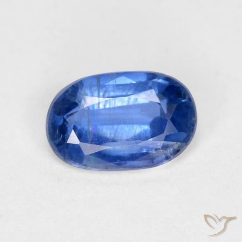 Bleu foncé Disthène gemme - 0.6ct Ovale facette (ID: 566532)