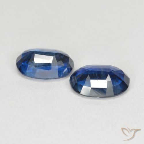 Kyanite Gemstones in 7 x 5 mm (calibrated) Size for Sale, Kyanite Stones in Navy Blue Color
