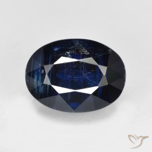 Cianite 8,2 x 6,1mm blu Ovale sfaccettato dal Nepal, peso di 1,82 ct, gemma naturale non trattati in purezza SI, 1 pezzo Cianite - Colore: Blu navy, durezza Mohs di 6 - 7, Photo A