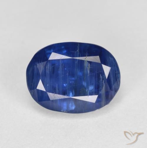 Disthène Ovale en damier des États-Unis 1,81 ct, dimension 8,1 x 6,1mm, pureté si-i1, pierre gemme naturelle Non traité, 1 pièce Disthène de couleur Bleu foncé, dureté Mohs de 6 à 7, Photo A
