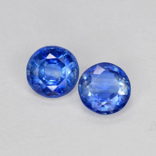 Bleu velours Disthène gemme - 0.6ct Facette ronde (ID: 574129)