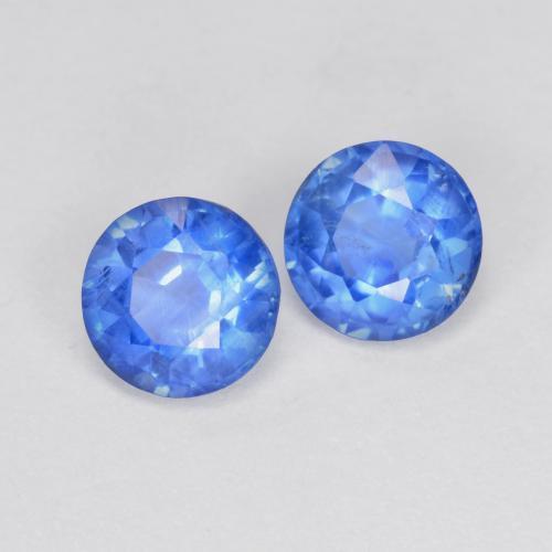 1.36 ctw Blue Kyanite Stones, Natural Kyanite in Round Facet Shape for Sale