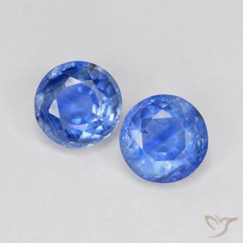 1.4 ct Blue Kyanite, 5.2 mm Round Cut From Nepal, Photo A