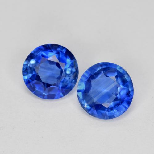Deep Azure Blue Kyanite Gem - 0.5ct Round Facet (ID: 574268)