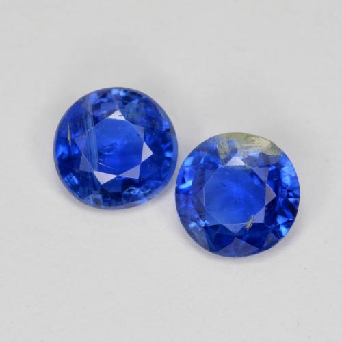 Deep Azure Blue Kyanite Gem - 0.5ct Round Facet (ID: 574269)