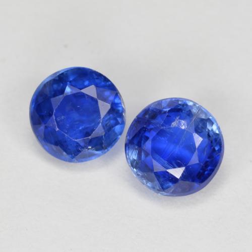 Deep Azure Blue Kyanite Gem - 0.8ct Round Facet (ID: 574271)
