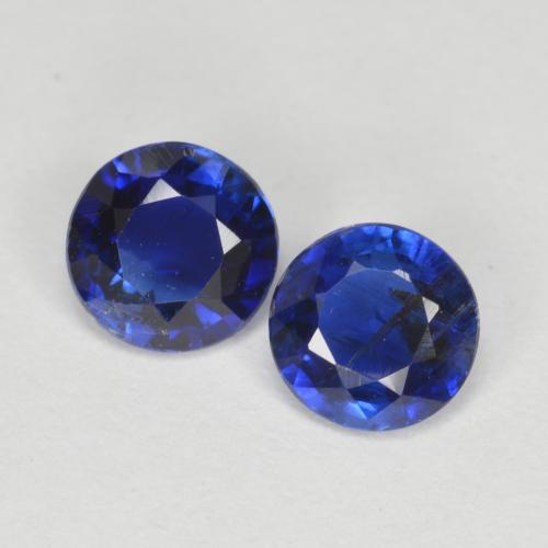 Bleu azur profond Disthène gemme - 0.6ct Facette ronde (ID: 574277)