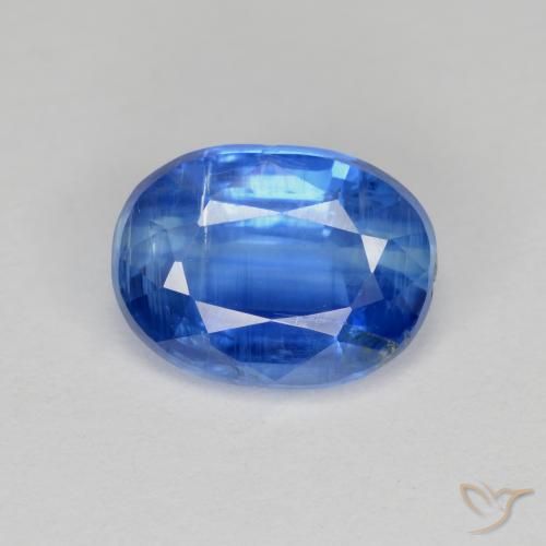 9,6 x 7,1mm ovaler blauer Kyanit aus Nepal, Gewicht von 2,95 ct, natürlicher Edelstein in VS-SI Reinheit, 1 Stück ovaler Kyanit - Farbe: Hellblau, Mohs-Härte von 6 - 7, Photo A