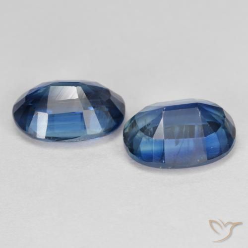 Kyanite Gemstones in 8 x 6 mm (calibrated) Size for Sale, Kyanite Stones in Navy Blue Color