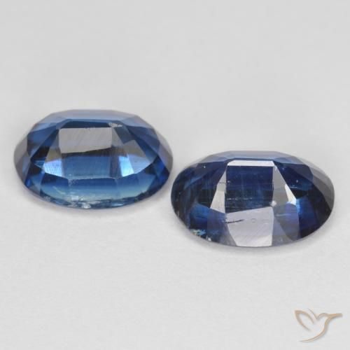Kyanite Gemstones in 8 x 6 mm (calibrated) Size for Sale, Kyanite Stones in Navy Blue Color