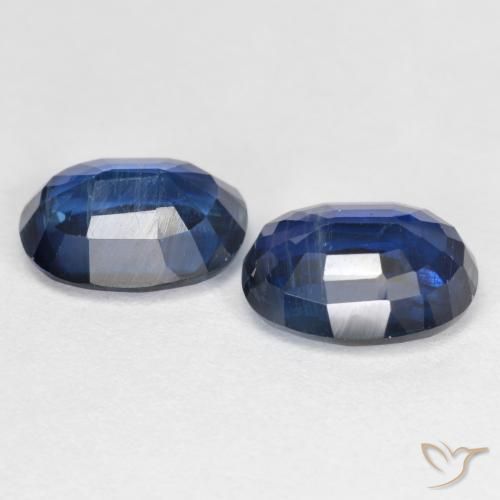 Kyanite Gemstones in 8 x 6 mm (calibrated) Size for Sale, Kyanite Stones in Navy Blue Color