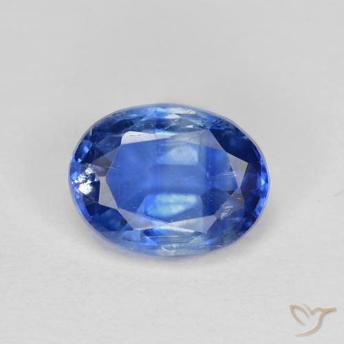 1.64ct Natural Deep Azure Blue Kyanite, Oval, VS-SI
