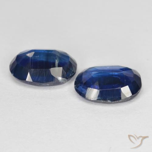 Kyanite Gemstones in 8 x 6 mm (calibrated) Size for Sale, Kyanite Stones in Navy Blue Color