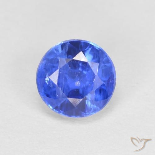 0.79ct Natural Deep Azure Blue Kyanite, Round, SI