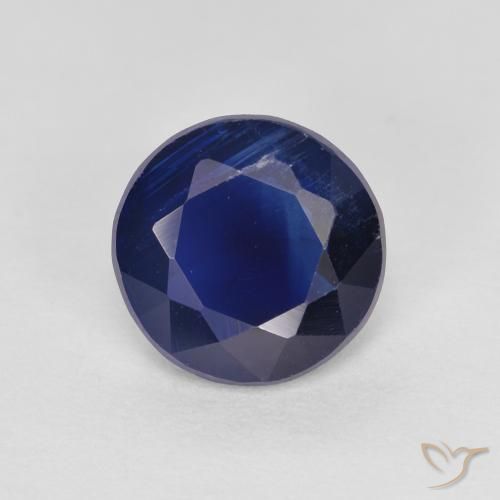 1.47 ct Blue Kyanite, 7 mm Round Cut From Nepal, Photo A
