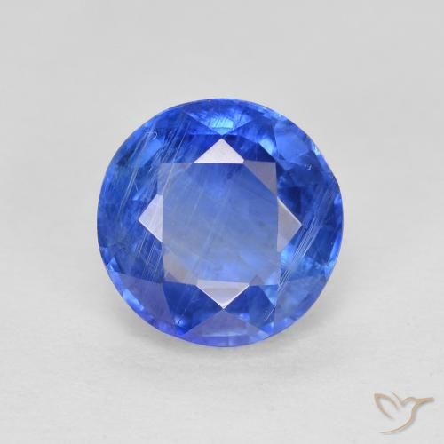 1.76 ct Blue Kyanite, 7.2 mm Round Cut From Nepal, Photo A