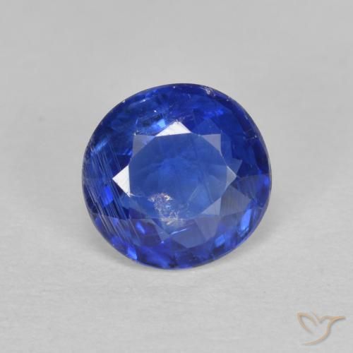 0.94ct Natural Deep Blue Kyanite, Round, SI-I1