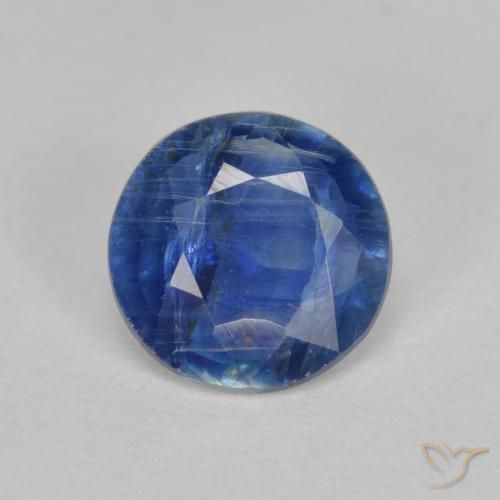 Dark Blue Kyanite Gem - 1.3ct Round Facet (ID: 602717)
