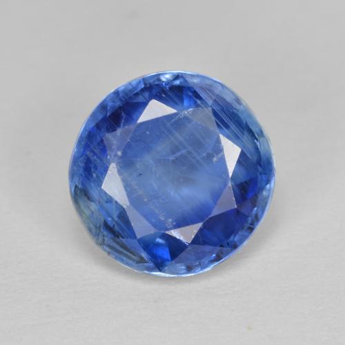Cianita Azul Faceta Redonda de 9mm de Nepal, peso de 2.88 ct, piedra preciosa natural No tratado en claridad si, Cianita de 1 pieza - Color: Azul aciano, dureza Mohs de 6 - 7, Photo A
