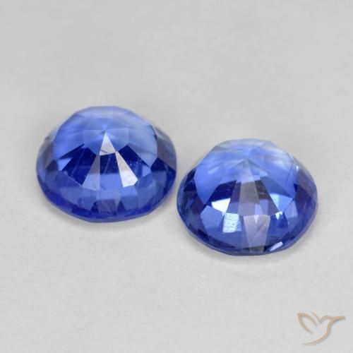 Kyanite Gemstones in 6 mm (calibrated) Size for Sale, Kyanite Stones in Light Navy Blue Color