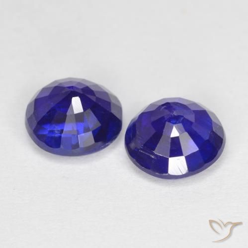Kyanite Gemstones in 6.3 mm Size for Sale, Kyanite Stones in Intense Navy Blue Color