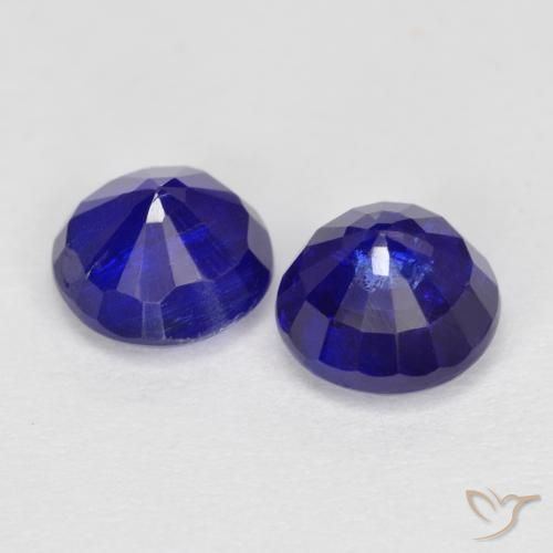 Kyanite Gemstones in 6 mm (calibrated) Size for Sale, Kyanite Stones in Intense Navy Blue Color