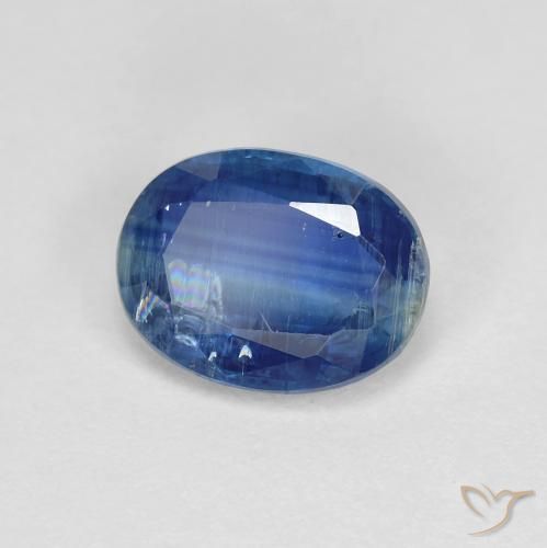 1.55 ct Blue Kyanite Stone, Natural Kyanite in Oval Facet Shape for Sale