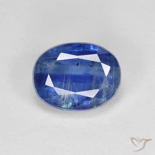 Cianite 8 x 6,2mm blu Ovale sfaccettato dal Nepal, peso di 2,02 ct, gemma naturale non trattati in purezza SI, 1 pezzo Cianite - Colore: Blu scuro, durezza Mohs di 6 - 7, Photo A
