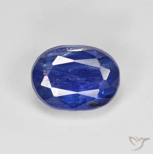 Cianite Ovale sfaccettato da 2,06 ct dal Nepal, dimensione 8,1 x 6mm, purezza SI, pietra preziosa naturale non trattati, Cianite 1pc in colore Blu Navy Intenso, durezza Mohs di 6 - 7, Photo A