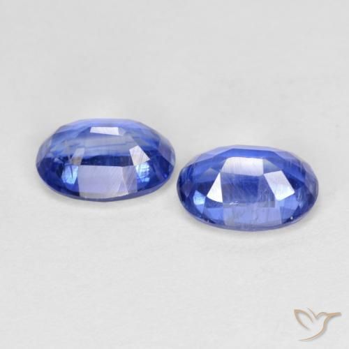 Kyanite Gemstones in 7 x 5.2 mm Size for Sale, Kyanite Stones in Medium Navy Blue Color