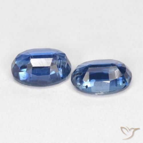 Kyanite Gemstones in 7 x 5 mm (calibrated) Size for Sale, Kyanite Stones in Navy Blue Color