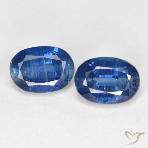 SKU:158323 12 Pcs 7.90 Cts Blue Kyanite 6x4mm Regular Cut Oval Shape AAA Grade Loose Gemstone In The Lot