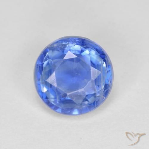 1.41ct Natural Light Navy Blue Kyanite, Round, VS-SI