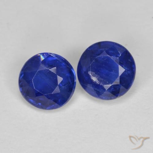 1.35 ctw Blue Kyanite Stones, Natural Kyanite in Round Facet Shape for Sale