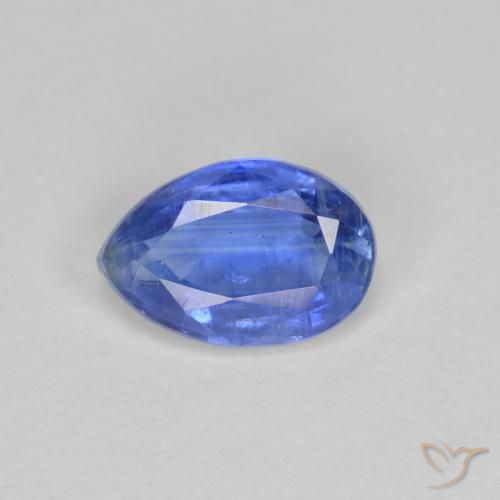 0.81ct Natural Medium Navy Blue Kyanite, Pear Shape, SI