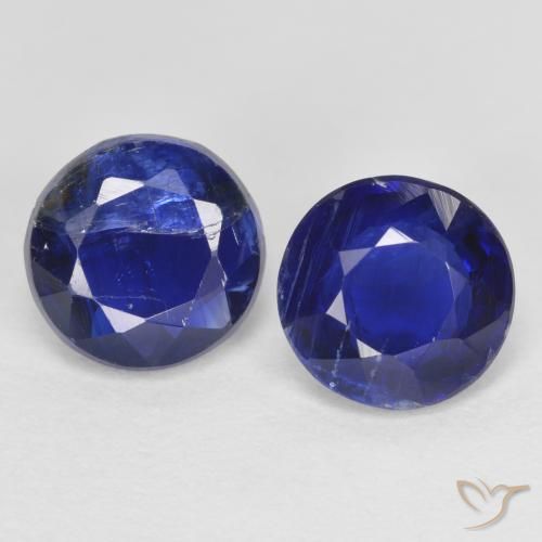 2.1 ct Blue Kyanite, 6.3 mm Round Cut From Nepal, Photo A