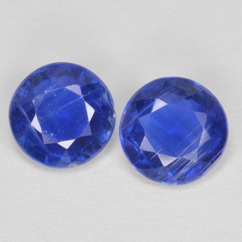 Deep Blue Kyanite Gem - 0.5ct Round Facet (ID: 615519)