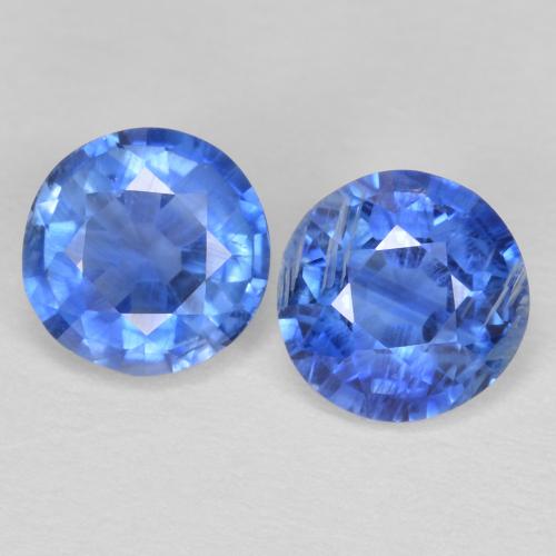 1.24 ctw Blue Kyanite Gemstones, Kyanite Gems in Round Facet Shape for Sale.