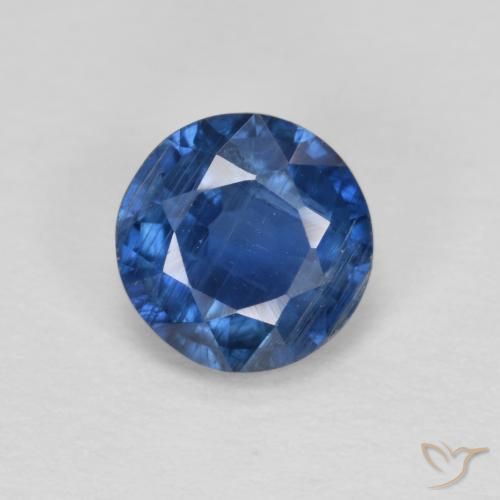 1.02ct Natural Navy Blue Kyanite, Round, VS-SI