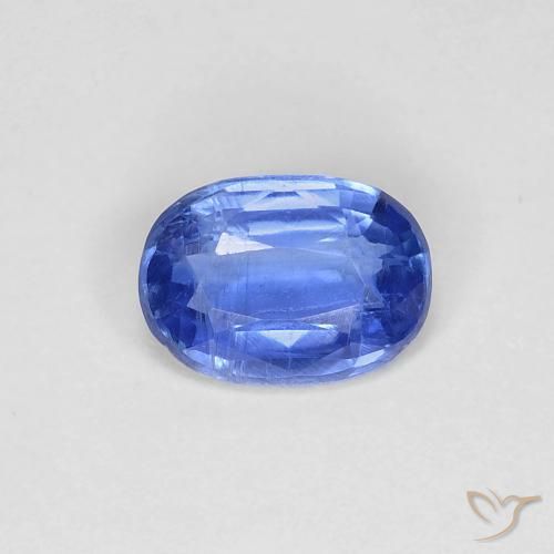 0.84ct Natural Medium Navy Blue Kyanite, Oval, VS
