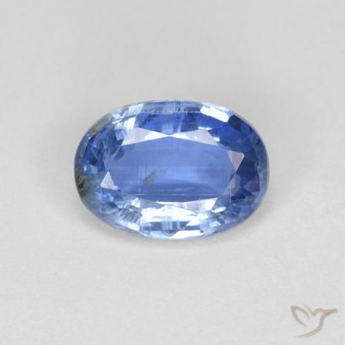 0.89 ct Blue Kyanite Gemstone, Kyanite Gem in Oval Facet Shape for Sale.