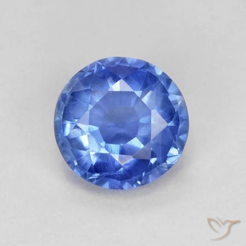 6,1mm runder blauer Kyanit aus Nepal, Gewicht 1,06 ct, 1 Stück Kyanit - Farbe: Tiefes Azurblau, natürlicher Edelstein in VS-SI Reinheit, Mohs-Härte von 6 - 7, Photo A